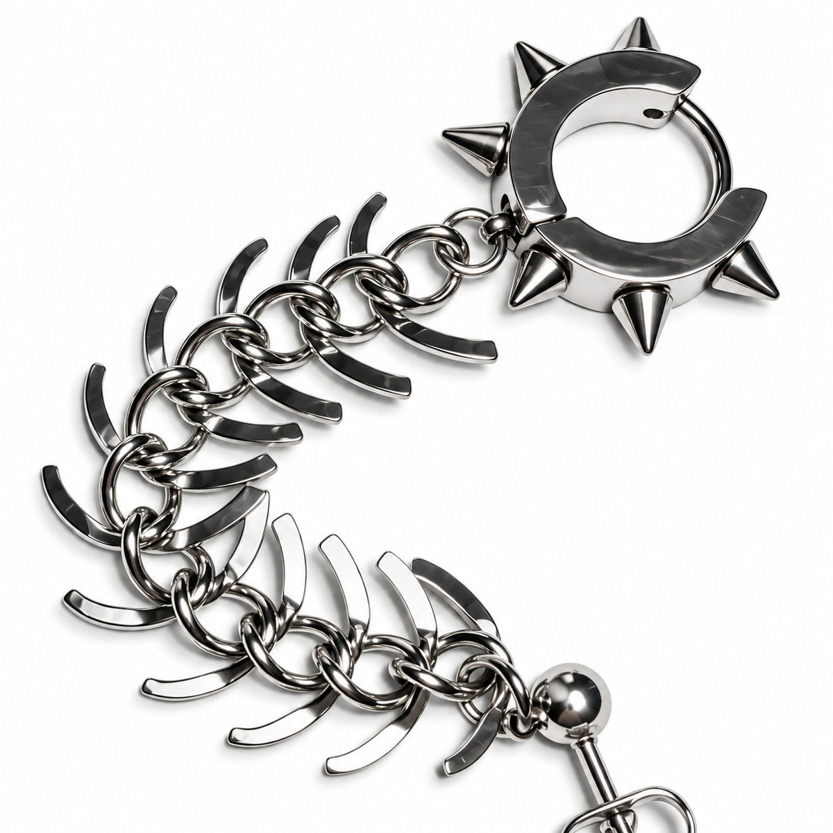 Ribcage Chain Piercing Earring close detail of the original design.