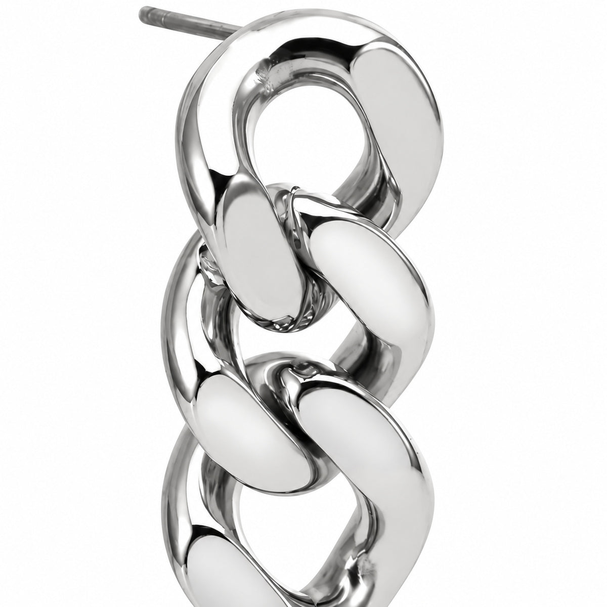 Cuban Link Drop Ear Stud close detail of the original design.