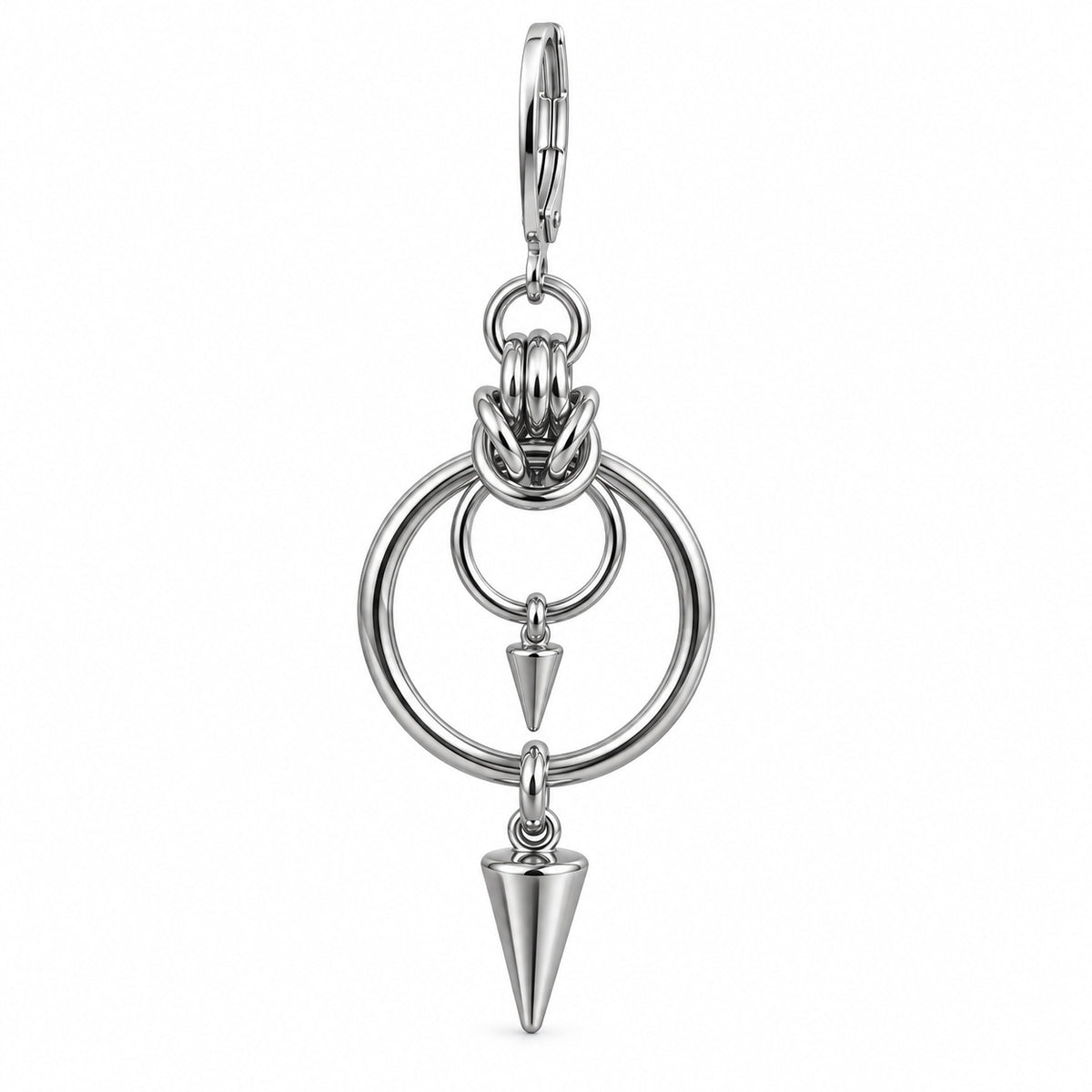 Orbit Double Spike Drop Earring complete design on a white background.