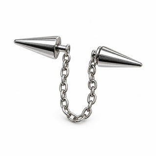 Twin Spike Chain Ear Studs