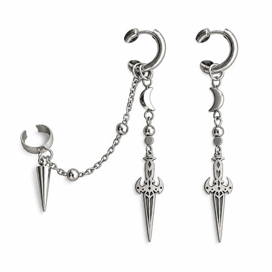 Moonblade Chain Earring
