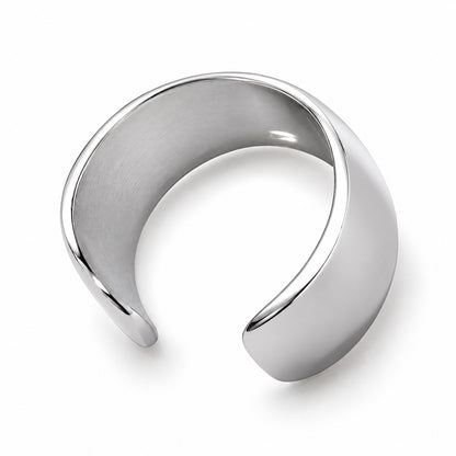 Arc Polished Steel Ear Cuff complete design on a white background.