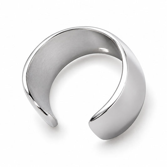Arc Polished Steel Ear Cuff