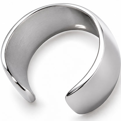 Arc Polished Steel Ear Cuff close detail of the original design.