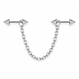 Twin Barbell Chain Ear Ornament