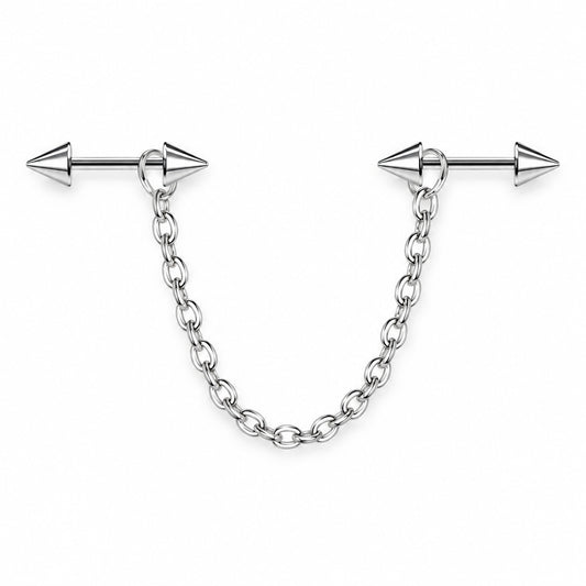 Twin Barbell Chain Ear Ornament