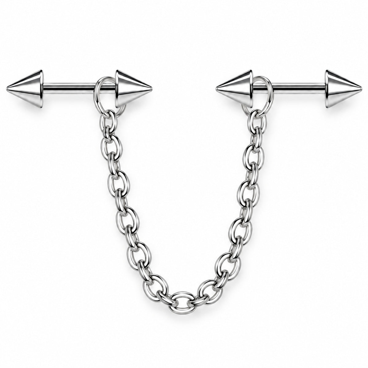 Twin Barbell Chain Ear Ornament close detail of the original design.