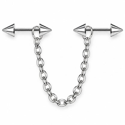 Twin Barbell Chain Ear Ornament close detail of the original design.