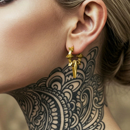 Punkyouth Celestial spike earrings featuring four-point stars and pointed hoop silhouettes, product image 05