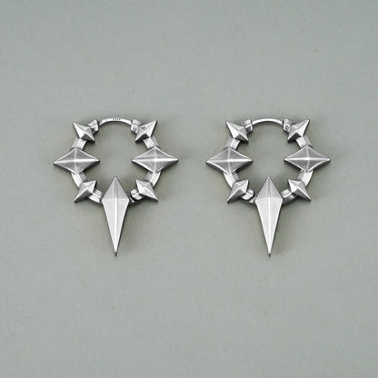 Punkyouth Celestial spike earrings featuring four-point stars and pointed hoop silhouettes, product image 07
