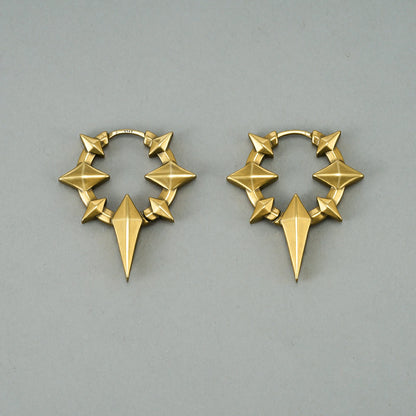 Punkyouth Celestial spike earrings featuring four-point stars and pointed hoop silhouettes, product image 08