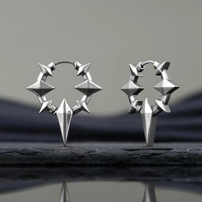 Punkyouth Celestial spike earrings featuring four-point stars and pointed hoop silhouettes, product image 09