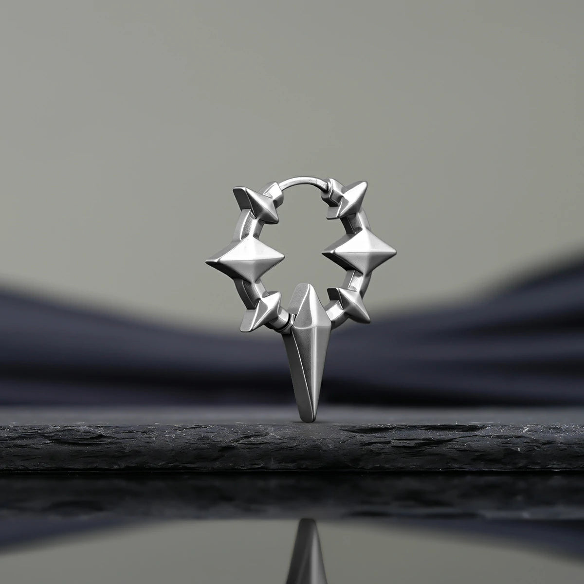 Punkyouth Celestial spike earrings featuring four-point stars and pointed hoop silhouettes, product image 11