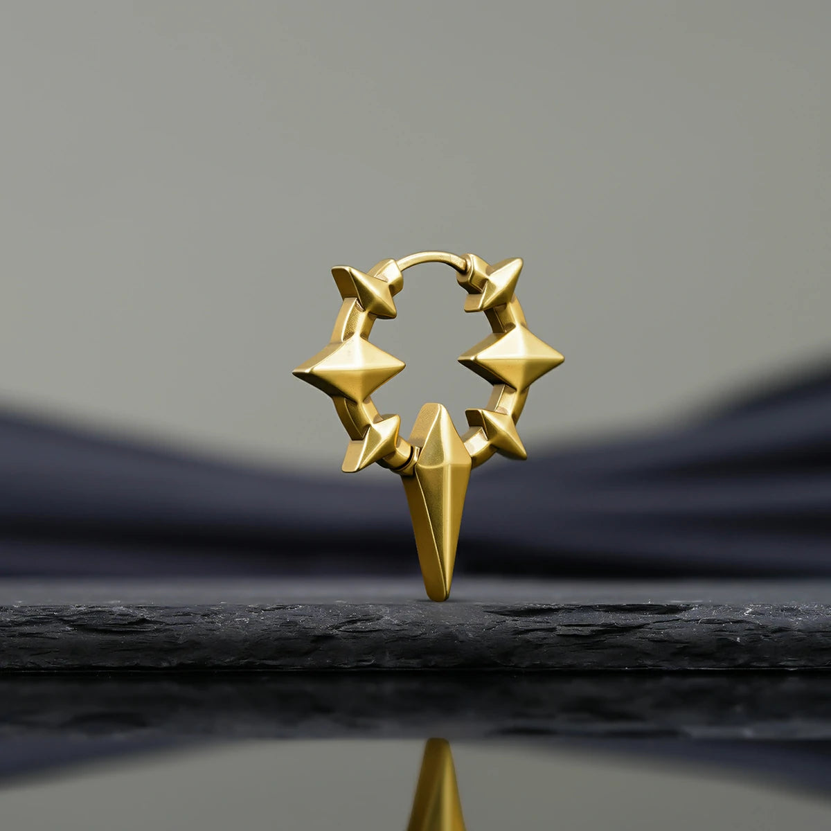 Punkyouth Celestial spike earrings featuring four-point stars and pointed hoop silhouettes, product image 12