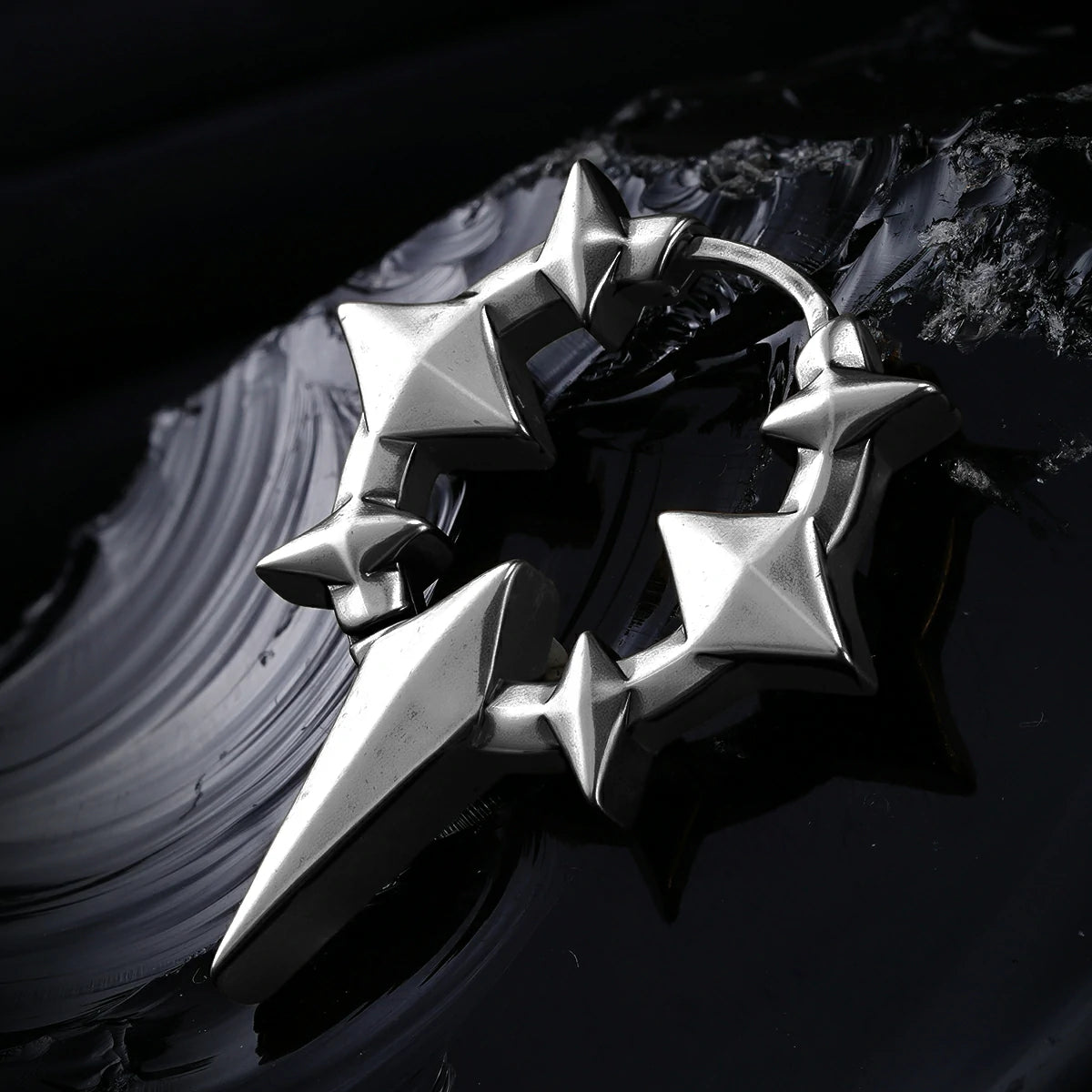 Punkyouth Celestial spike earrings featuring four-point stars and pointed hoop silhouettes, product image 13