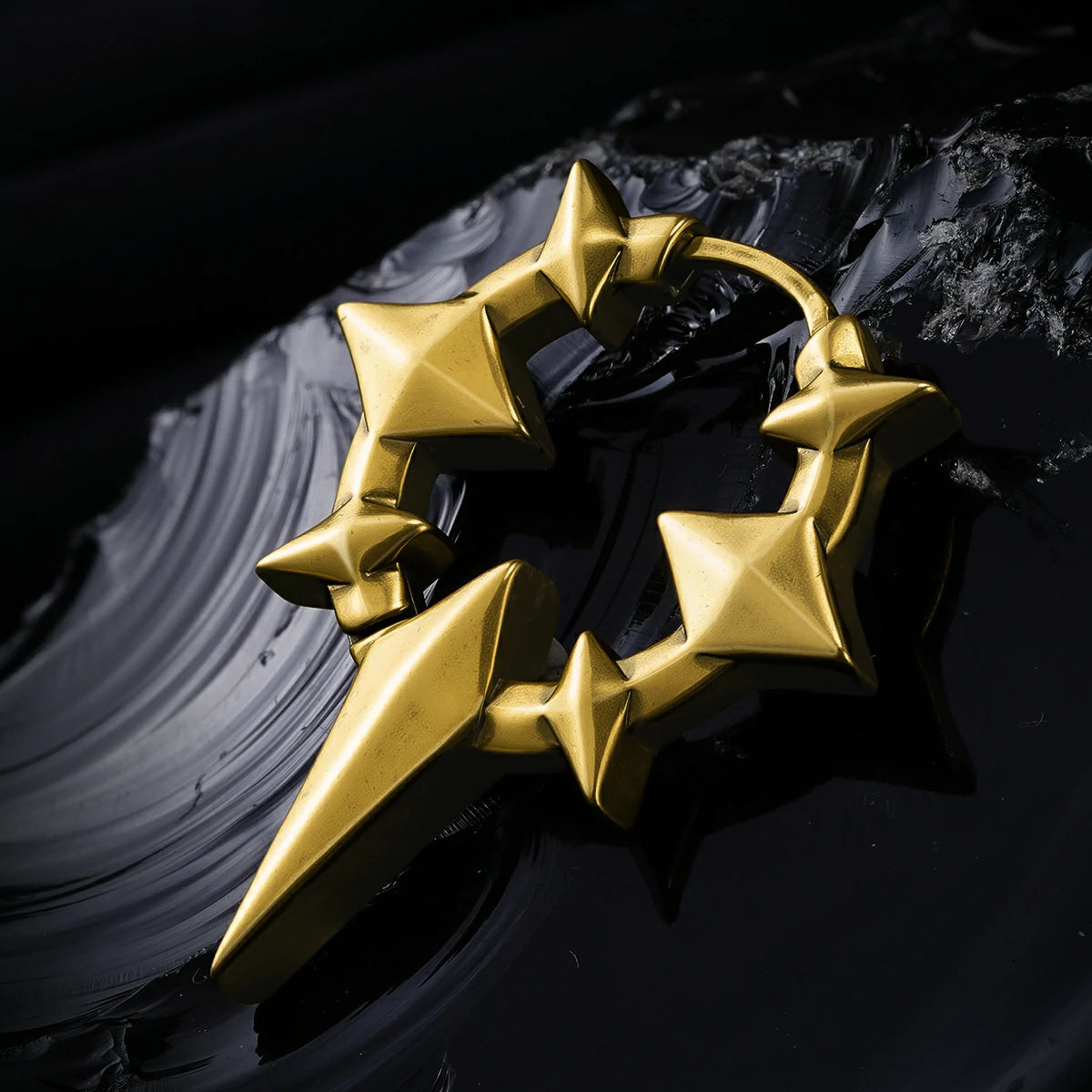 Punkyouth Celestial spike earrings featuring four-point stars and pointed hoop silhouettes, product image 14