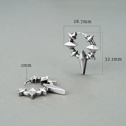 Punkyouth Celestial spike earrings dimensions and size guide