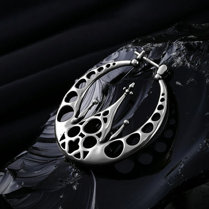 Punkyouth Gothic halo earrings featuring openwork circular hoops and cathedral-inspired spires, product image 13