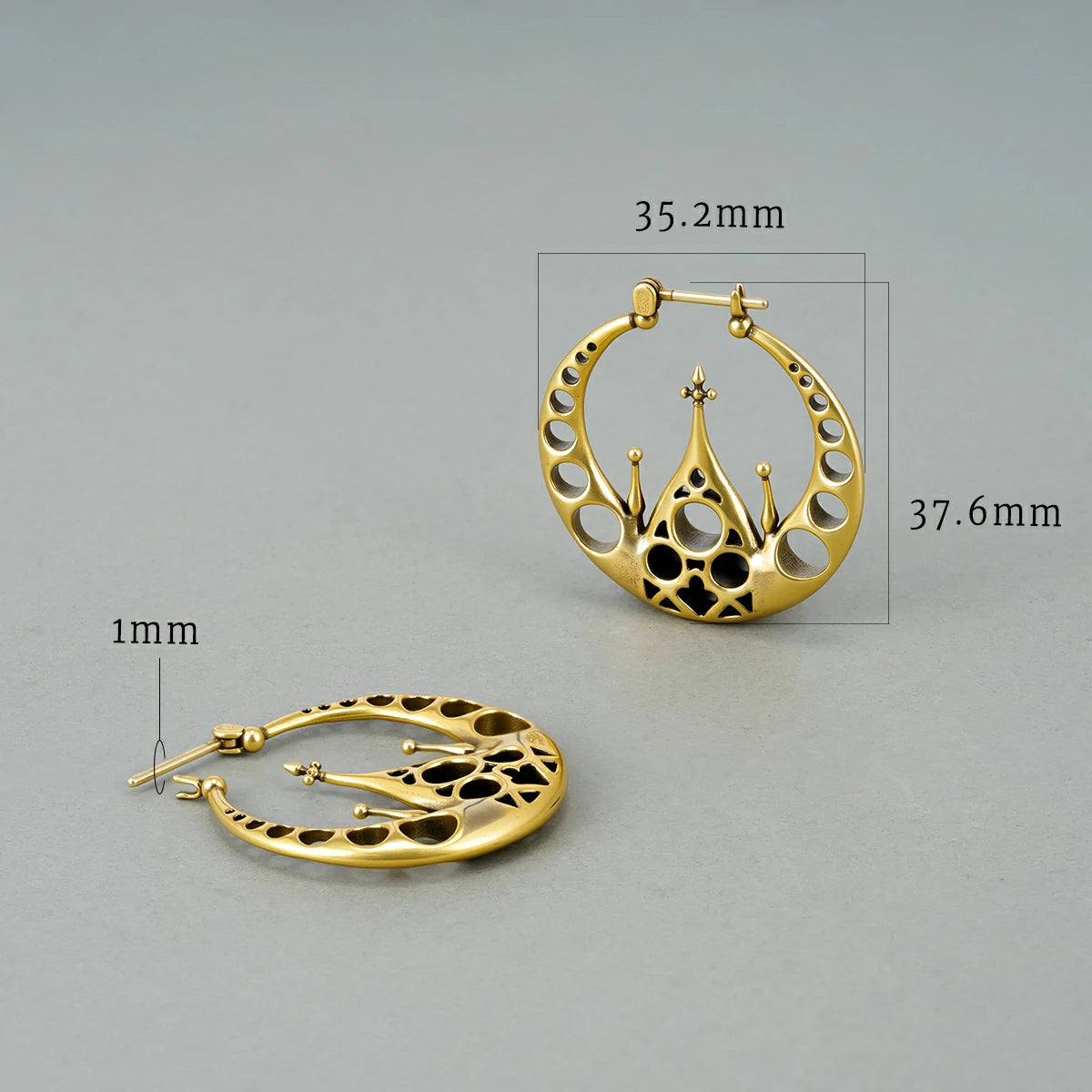Punkyouth Gothic halo earrings dimensions and size guide