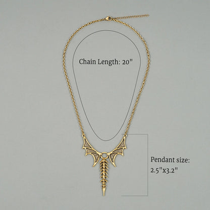 Punkyouth Nocturnal spine necklace dimensions and size guide
