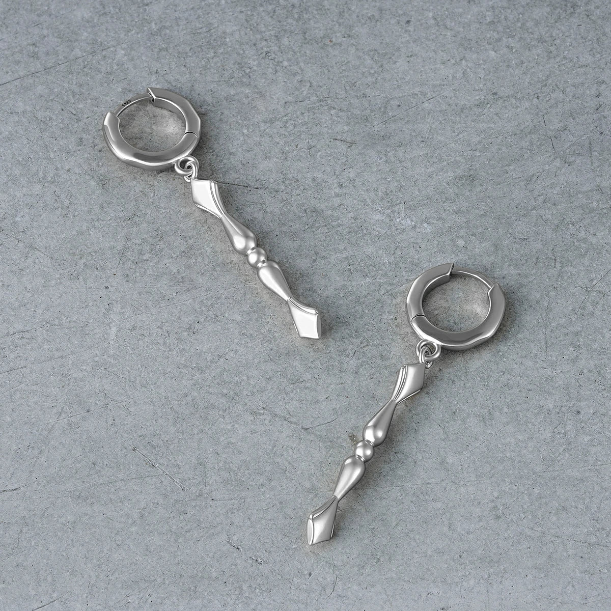 Punkyouth Regal spire earrings featuring sculpted huggie hoops and tapered spire pendants, product image 07