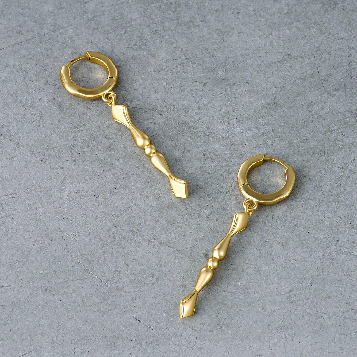 Punkyouth Regal spire earrings featuring sculpted huggie hoops and tapered spire pendants, product image 08