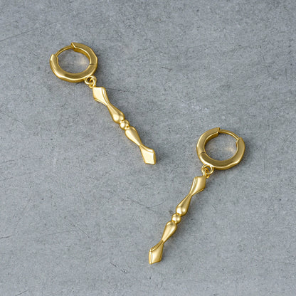 Punkyouth Regal spire earrings featuring sculpted huggie hoops and tapered spire pendants, product image 08