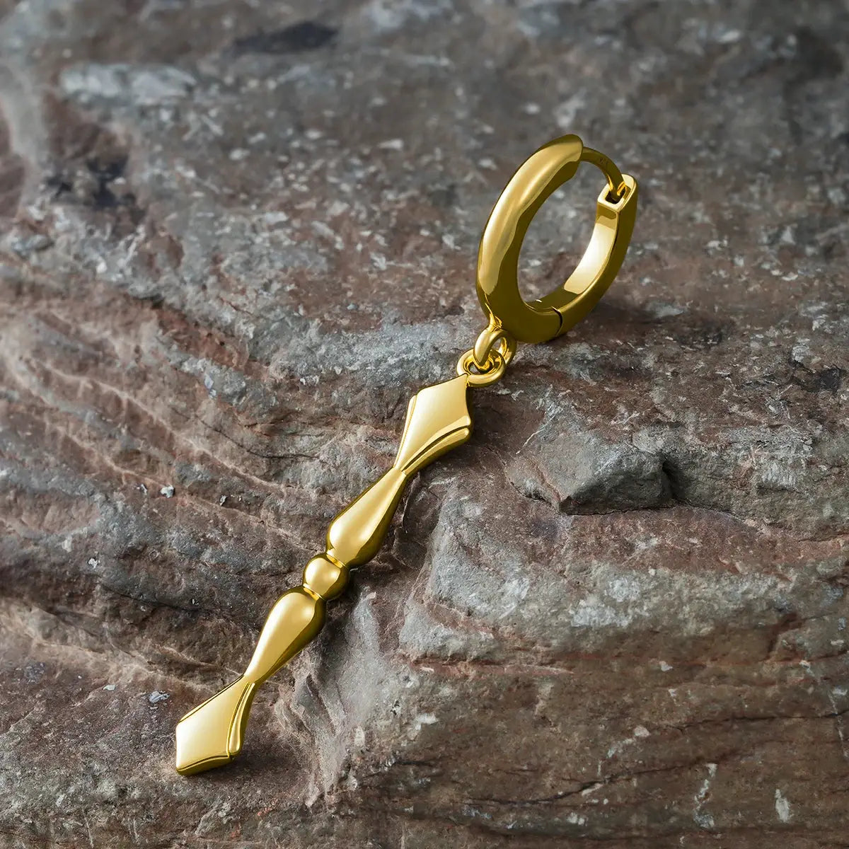 Punkyouth Regal spire earrings featuring sculpted huggie hoops and tapered spire pendants, product image 10