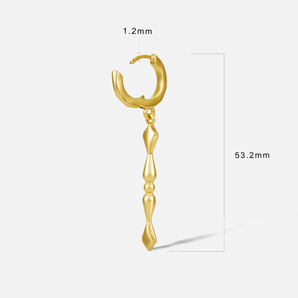 Punkyouth Regal spire earrings dimensions and size guide
