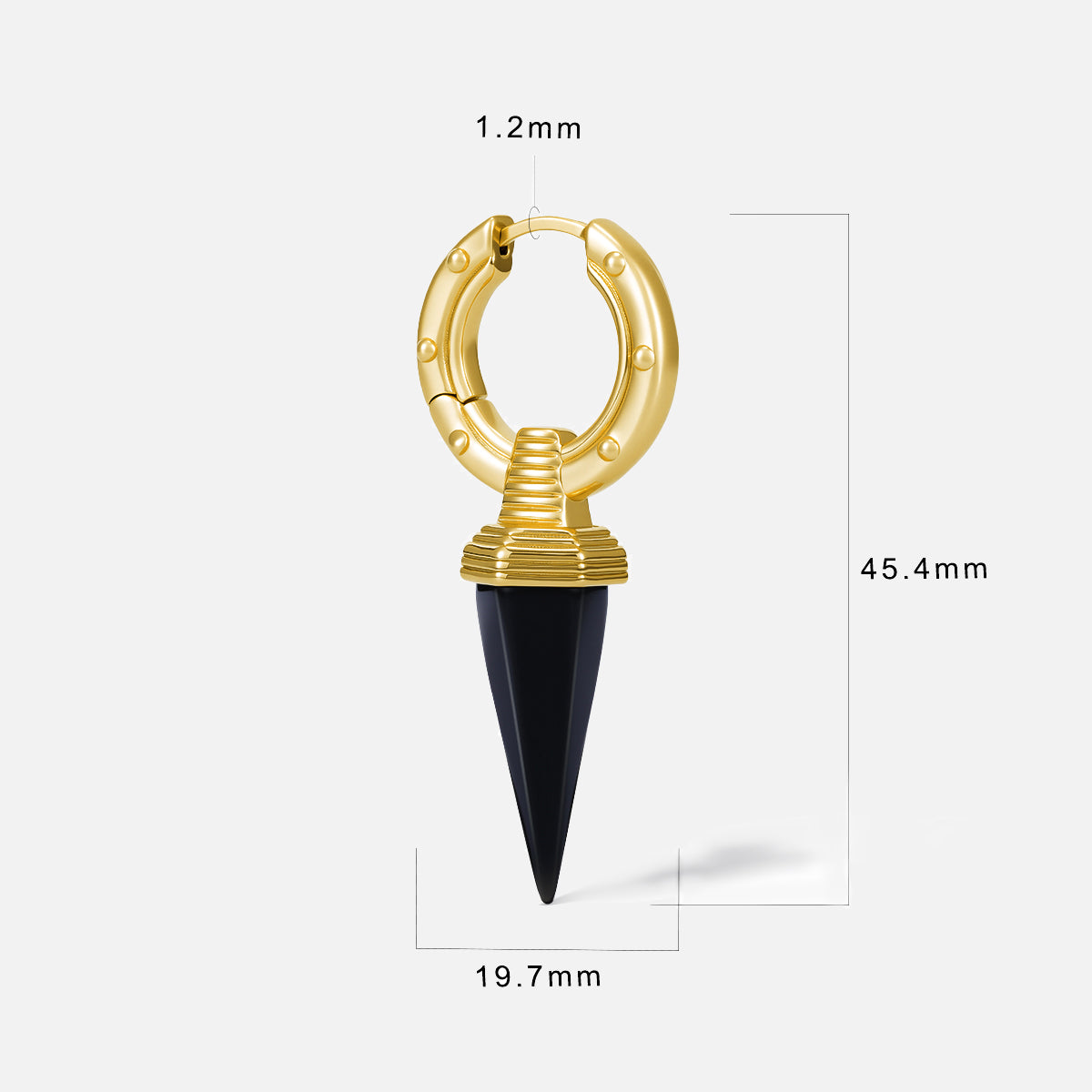 Punkyouth Ritual fang earrings dimensions and size guide