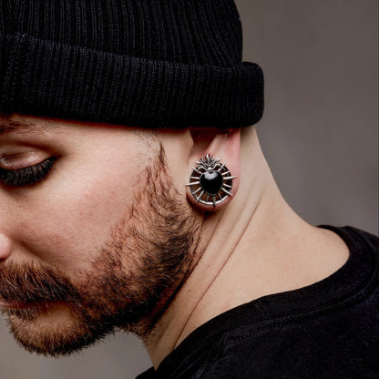 Pair of silver sacred flame heart tunnels for stretched ears – PUNKYOUTH