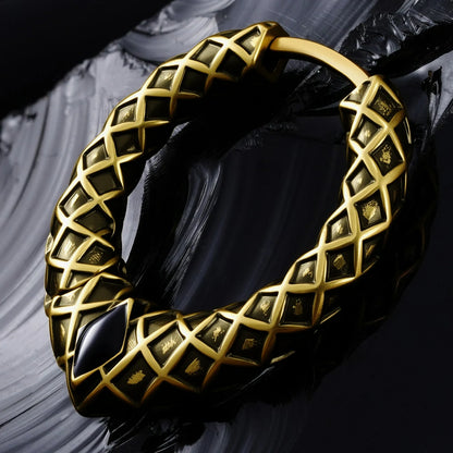 Punkyouth Serpent scale earrings featuring scale-textured hoops and black resin accents, product image 08