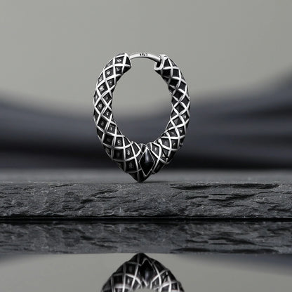 Punkyouth Serpent scale earrings featuring scale-textured hoops and black resin accents, product image 10