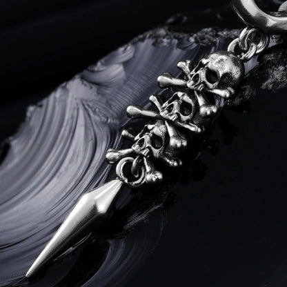 Punkyouth Skull relic earrings featuring skull-and-crossbones charms and long pointed drops, product image 07