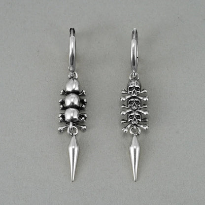 Punkyouth Skull relic earrings featuring skull-and-crossbones charms and long pointed drops, product image 10