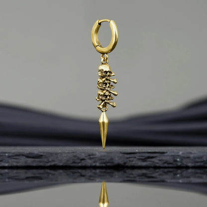 Punkyouth Skull relic earrings featuring skull-and-crossbones charms and long pointed drops, product image 14