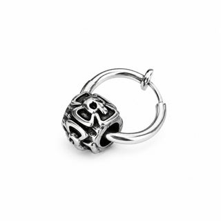 Memento Skull Bead Hoop Earring