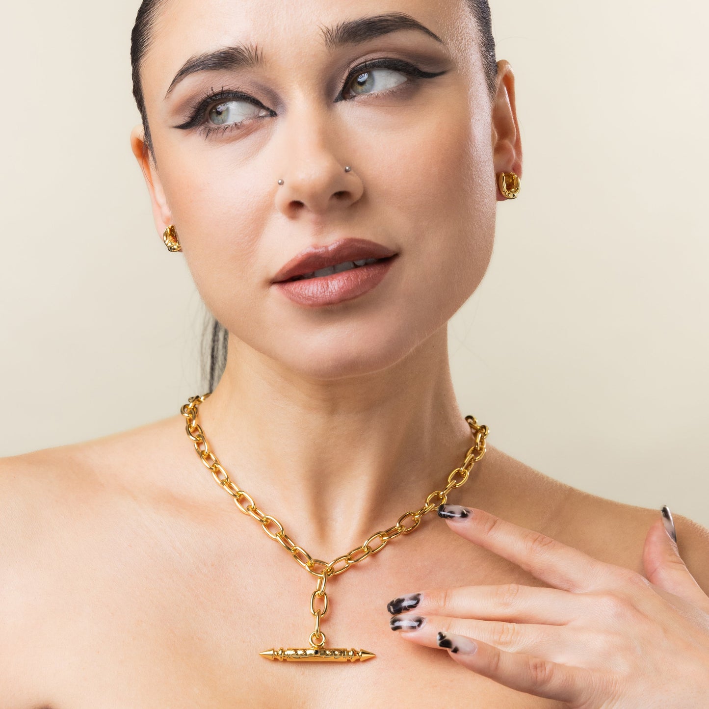 LAMINAR AXIS SPIKE CHAIN NECKLACE