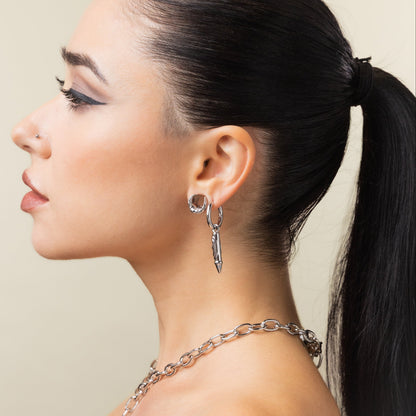 LAMINAR AXIS DROP HOOP EARRINGS