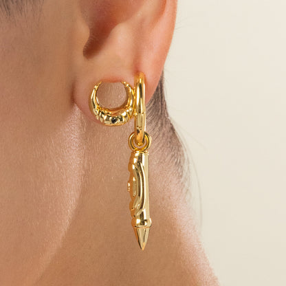 LAMINAR AXIS DROP HOOP EARRINGS