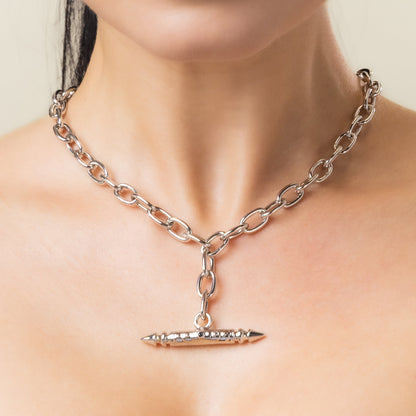LAMINAR AXIS SPIKE CHAIN NECKLACE