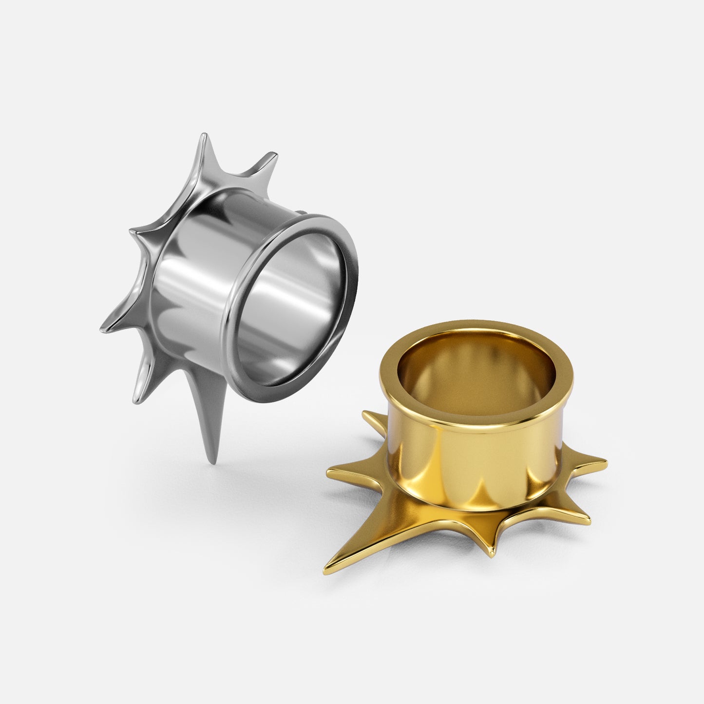 Silver and gold Radiant Star tunnels shown from front and rear angles