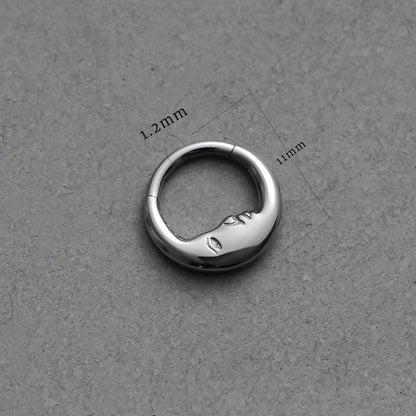 Silver Serene Face titanium clicker with gauge and diameter measurements