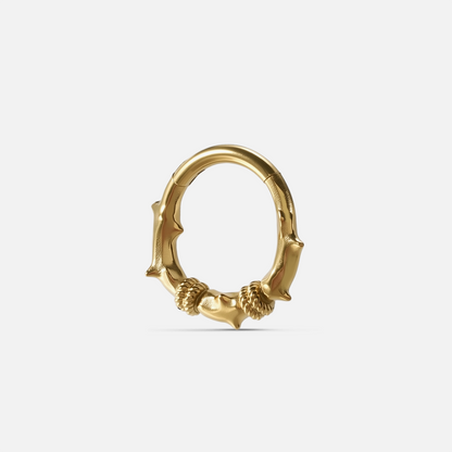 Gold Thorn Bramble Clicker with 18K gold PVD coating and sculpted thorn details