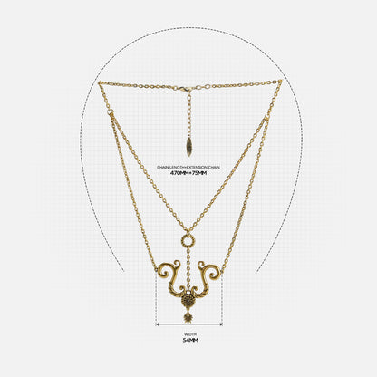 Tideworn knot necklace chain length and pendant measurement guide dimensions chart