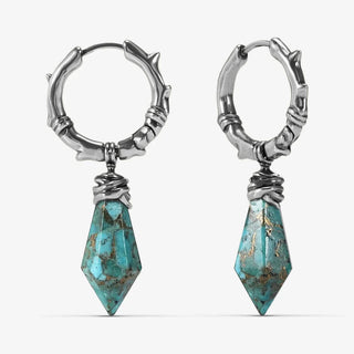 WRAPPED RELIC EARRINGS(SILVER-TURQUOISE)